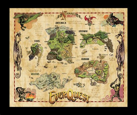 Ever Quest The World Of Norrath Cloth World Game RPG Map 